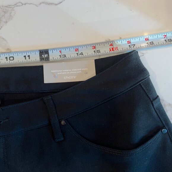 Chico's 5 Pocket Slim Leg Black Ponte Pants Trousers Size 14 TALL NWT - Picture 10 of 11